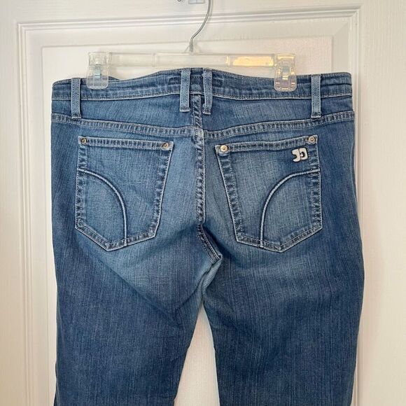 Joe's Socialite Kicker Low Rise Wide Leg Pocket Crop Medium Wash Stretch Jeans - Picture 7 of 14